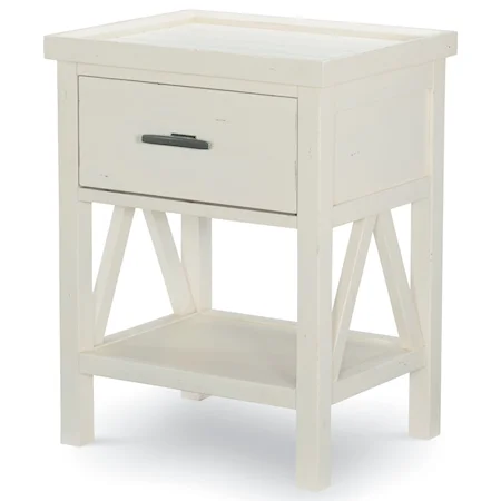Open Nightstand with USB Port and Motion-Activated LED Light